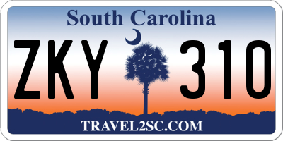 SC license plate ZKY310