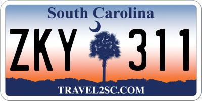 SC license plate ZKY311