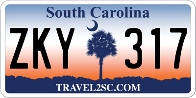 SC license plate ZKY317