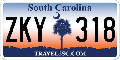SC license plate ZKY318