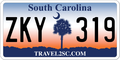 SC license plate ZKY319
