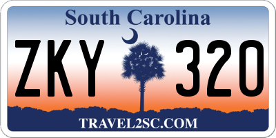 SC license plate ZKY320