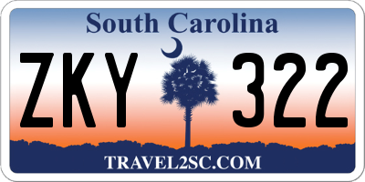 SC license plate ZKY322