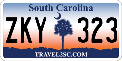 SC license plate ZKY323