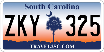 SC license plate ZKY325