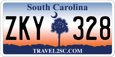 SC license plate ZKY328