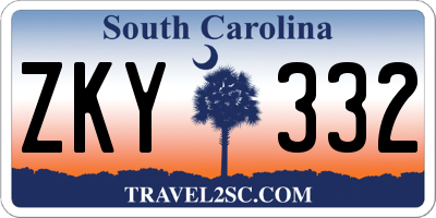 SC license plate ZKY332