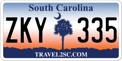 SC license plate ZKY335