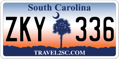 SC license plate ZKY336