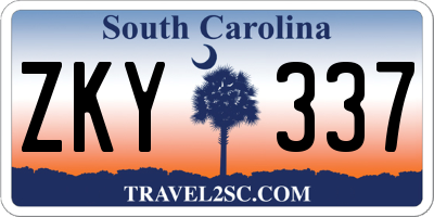 SC license plate ZKY337