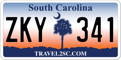 SC license plate ZKY341