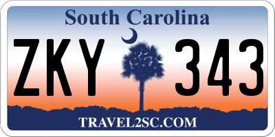SC license plate ZKY343