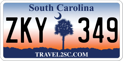 SC license plate ZKY349