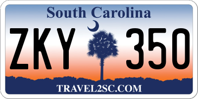 SC license plate ZKY350