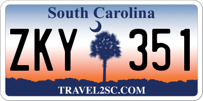 SC license plate ZKY351