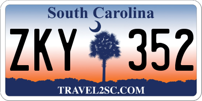 SC license plate ZKY352