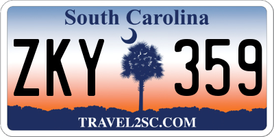SC license plate ZKY359