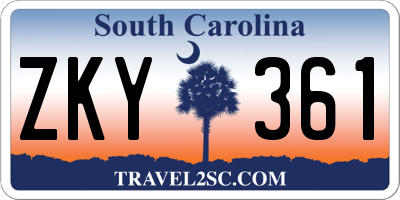 SC license plate ZKY361
