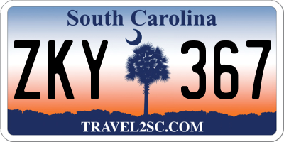 SC license plate ZKY367