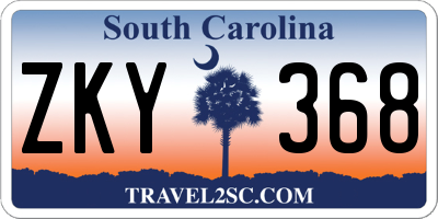 SC license plate ZKY368