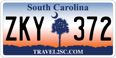 SC license plate ZKY372