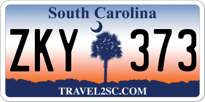 SC license plate ZKY373