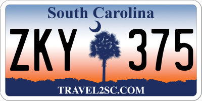 SC license plate ZKY375