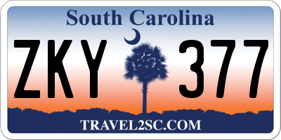 SC license plate ZKY377