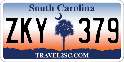 SC license plate ZKY379