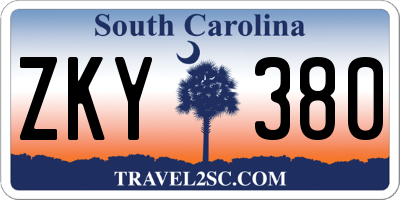 SC license plate ZKY380
