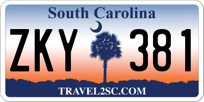 SC license plate ZKY381
