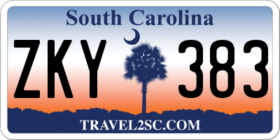 SC license plate ZKY383