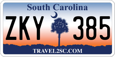 SC license plate ZKY385