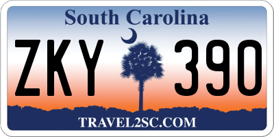 SC license plate ZKY390