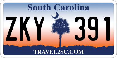 SC license plate ZKY391