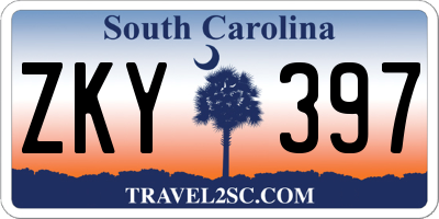 SC license plate ZKY397