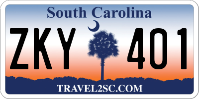 SC license plate ZKY401