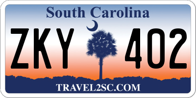 SC license plate ZKY402