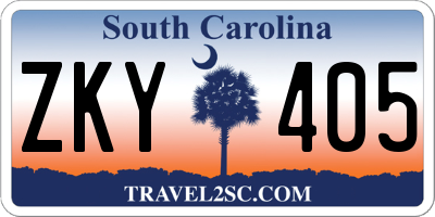 SC license plate ZKY405
