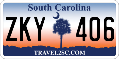 SC license plate ZKY406