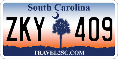 SC license plate ZKY409