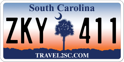 SC license plate ZKY411