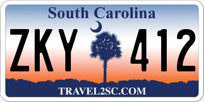 SC license plate ZKY412
