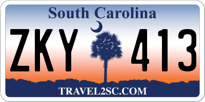 SC license plate ZKY413