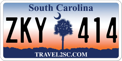 SC license plate ZKY414