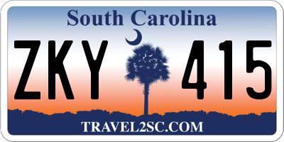 SC license plate ZKY415