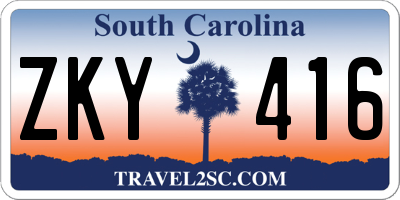 SC license plate ZKY416