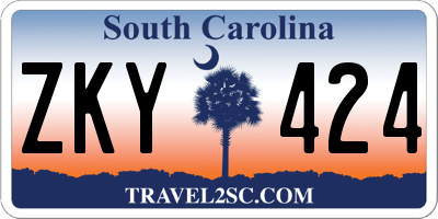 SC license plate ZKY424