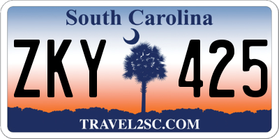 SC license plate ZKY425