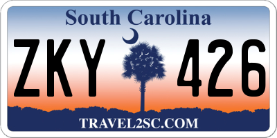 SC license plate ZKY426